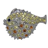 Silver Tone Puff Fish Animal Pin Brooch