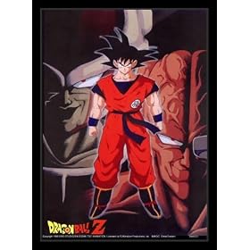 Dragon Ball Z (Goku Overshadows Evil) Gold Wood-Mounted TV Poster Print - 24