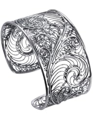 Sterling Silver Filigree Cuff Bracelet 34.5mm