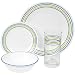 Corelle Livingware 16-Piece Dinnerware Set with Drinkware, Service for 4, Bands