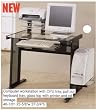 GLASS TOP COMPUTER WORKSTATION WITH CPU TRAY