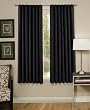 Chezmoi Collection Solid Color Charcoal Thermal Insulated Back Tap Window Curtain Panels 108x63L - 1 Pair