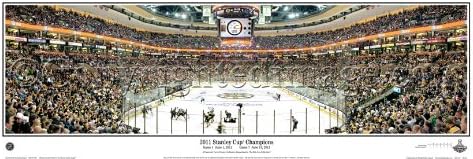 NHL Boston Bruins 2011 Stanley Cup Final Game 6- 13.5x39 Panoramic Poster. Deluxe Double Matted with Black Metal Frame #4026