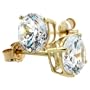 14K Gold 1 1/4 Carat Size (7 mm ea) Brilliant Cut Basket Set CZ Stud Earrings