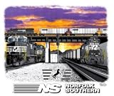 Norfolk Southern Triple Header Railroad Train T-Shirt Tee Shirt