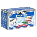 Bigelow Peppermint Herbal Tea 20 Count Boxes Pack of 6 by Bigelow