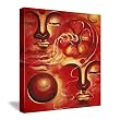 Abstract Red Buddha Canvas Wall Hanging