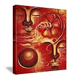Abstract Red Buddha Canvas Wall Hanging