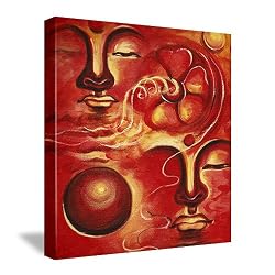Abstract Red Buddha Canvas Wall Hanging