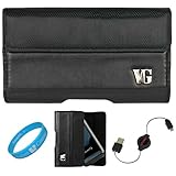 Black Portola Leather Holster Carrying Case with Fixed Belt-Clip and Magnet ....