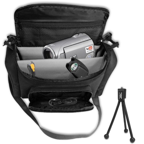 Best Price Pro Series CAMCORDER Carrying BAG with FlexWall Organization for Panasonic / Canon / Sony and Many More Camcorders! **Includes Mini Tripod