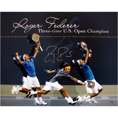 Buy Roger Federer 3x US Open Champion 16x20 Collage by Steiner Sports now!