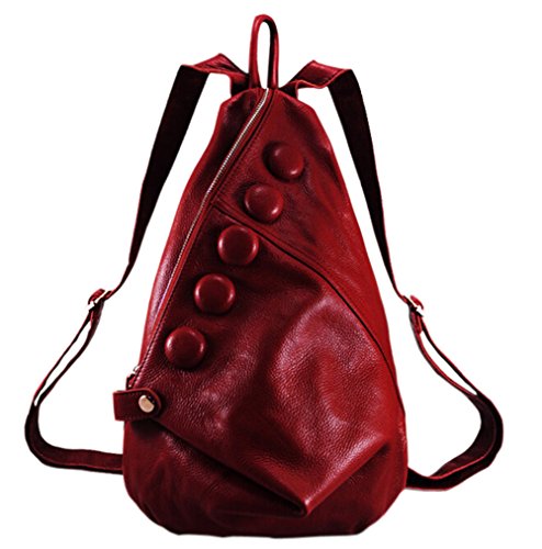 Pinshang Leather Backpack Ladies Cool Style Shoulder Bag With Zipper Outer Bag
