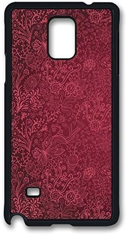 Note 4 Cases, Personalized Hard PC Black Case Cover for Samsung Galaxy Note 4 Red Background