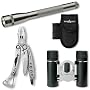 Outdoor Set 18, bestehend aus: Leatherman Skeletool inklusive Nylonholster, Mag-LED Mini LED 2AA titan-grau inklusive Batterien; Nylon-G�rtelholster schwarz; Trailite Optics Spirit 8x21 Fernglas