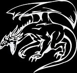 (Dragon#10) 6" White Dragon Mythical Goth Emo Vinyl Die Cut Decal Sticker for Any Smooth Surface