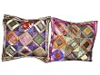 2 Purple Caput mortuum Tribal India Vintage Sari Toss Pillow Cushion Covers