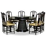 60" Rosewood Round Dining Table with 8 Chairs - Ling-Chi Design