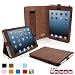 Snugg iPad Mini Leather Case Cover and Flip Stand with Elastic Hand Strap and Premium Nubuck Fibre Interior (‘Distressed’ Brown) – Automatically Wakes and Puts the iPad Mini to Sleep
