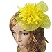 Zking Women Flower Feather Mesh Net Beaded Fascinator Hairpin Hat Headband