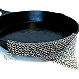 The Ringer Stainless Steel Chainmail Cast Iron Cleaner, XL 8x6-Inch