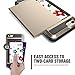 iPhone 6s Plus Case, Anuck Shockproof iPhone 6s Plus Wallet Case [Card Pocket] Anti-Scratch Protective Shell Rubber Bumper Case with Slide Card Holder Slot for Apple iPhone 6 Plus 6s Plus - Gold