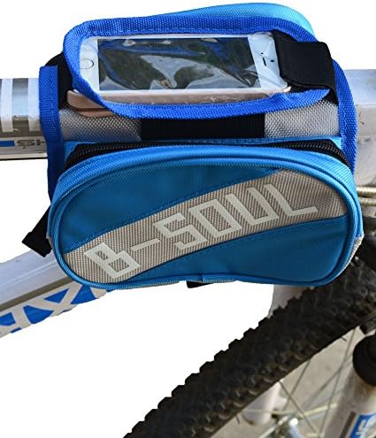 Freegrace® The Best Quality Bicycle Bike Cycling Front Tube Bag 2 In 1 with Buckle - Cell Phone Bag Frame Bag - Phone Holder for iPhone Samsung - Anti-Scratch And Water Resistant - Great Convenience For Cycling - Lifetime Money Back Guarantee With Four Attractive Design Specially Made for Bikers