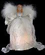 14" Lighted Fiber Optic Animated Silver Angel Christmas Table Top Decoration