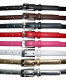 CTM Womens Skinny Leather Belt