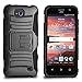 ZTE Speed (Boost Mobile) N9130 Combo Rugged Shell Cover Holster with Built-in Kickstand and Holster Locking Belt Clip Black + Circle(TM) Stylus Touch Screen Pen