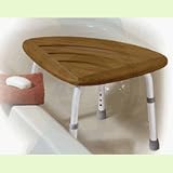 Drive KD Teak Adjustable Height Bath Stool