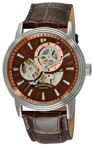 Stuhrling Original Mens 10763315K59 Classic Delphi Acheron Automatic Skeleton Brown Leather Strap Watch Stuhrling Original Mens 10763315K59 Classic Delphi Acheron Automatic Skeleton Brown Leather Strap Watch