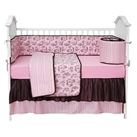 Tadpoles Toile Crib Set in Pink and Brown