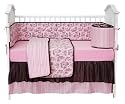 Tadpoles Toile Crib Set in Pink and Brown