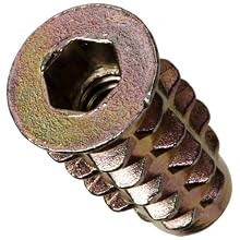 Zinc Threaded Insert, UNC Threads, HRC82 Hardness, #10-24 Threads, 20mm Length, 41000 psi Tensile Strength, Made In US, Pack Of 50