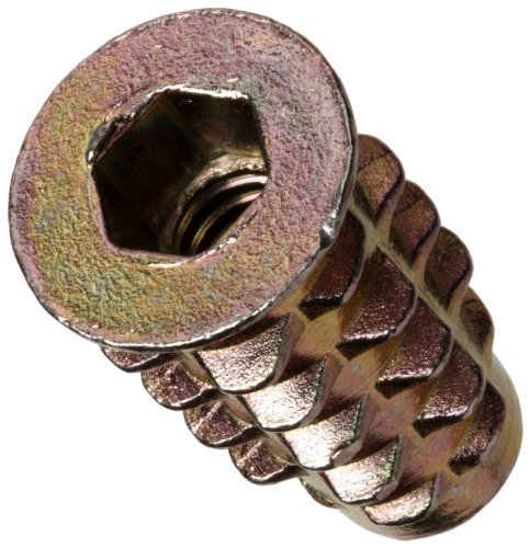E-Z LOK Threaded Insert For Soft Wood, 10-24 Int Thread - 20mm length - Flanged- Zinc Die Cast (Pack of 50)