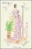 Art Poster, Layered Summer Dress in Flower Print - 18.75 x 27.5