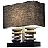 Elegant Designs LT1036-BLK Rectangular Dual Stacked Stone Ceramic Table Lamp, Black