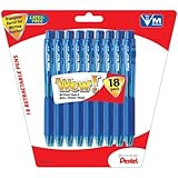 Pentel WOW! Ballpoint Pens, Medium Tip, Blue Ink, 18-Pack (BK440BP18C)
