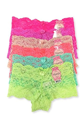 Mamia Women's Sexy Lace Hiphugging Panties 6pk
