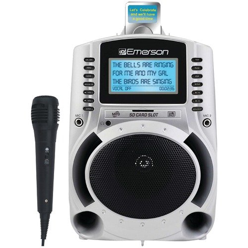 NEW EMERSON SD512 PORTABLE KARAOKE MP3 LYRIC PLAYER WITH SD(TM) CARD SLOT & 50 SONGS