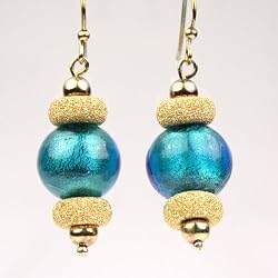 Murano Glass Earrings Jewelry - Helen Blue