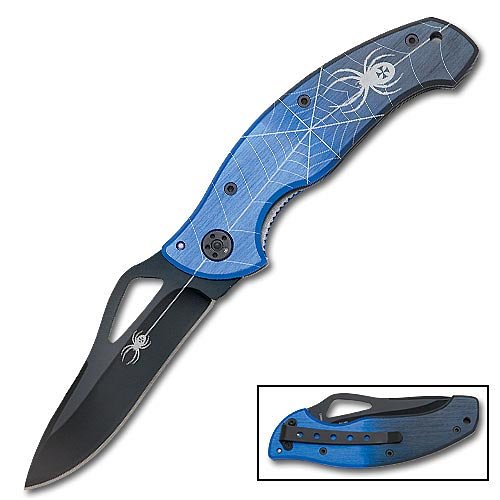 Spider Web Folding Knife w/ Pocket Clip