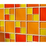 Glass Mosaic Tile red orange yellow for kitchen bathroom backsplash pool spa bar #AB346 20 sheets