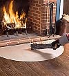 27 x 48 Flame-Resistant Fiberglass Half-Round Hearth Rug in Tan
