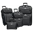Traveler’s Choice Amsterdam 3 Piece Upright with Tote - Black