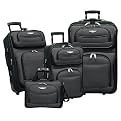 Traveler’s Choice Amsterdam 3 Piece Upright with Tote - Black