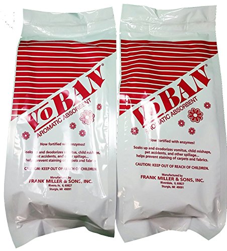 2 Qty - 1 lb Bags VOBAN Aromatic Absorbent with Enzymes - Deodorizes vomitus, child mishaps, pet accidents, spills, and helps prevent staining of carpets & fabrics
