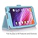 ASUS MeMo Pad 7 ME 176CX Case Cover, FYY Premium Soft Folio Leather Case for ASUS MeMo Pad 7 ME 176CX Cyan (With Auto Wake/Sleep Feature)