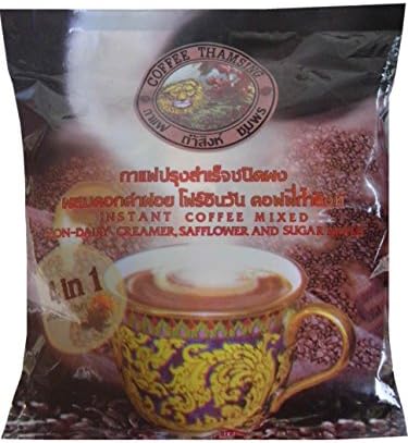 Thamsing Instant Coffee Mixed Non-Dairy Creamer, Safflower and Ginkgo Powder Mixed, 600 g (20 g × 30 Sachets)